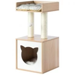 Pawsmark Cat Tree Play House Condo Cube Cave, Platform, Scratcher Post and Ball Toy -Animal&Pet Supplies store Quickway20Imports20Inc 672767xx7d545c