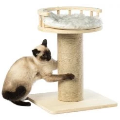 Pawsmark Wooden Cat Sisal Scratching Post Tree Tower with Seat Pet Bed Lounge -Animal&Pet Supplies store Quickway20Imports20Inc 672793xx292d74