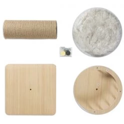 Pawsmark Wooden Cat Sisal Scratching Post Tree Tower with Seat Pet Bed Lounge -Animal&Pet Supplies store Quickway20Imports20Inc 672799xx1eb765