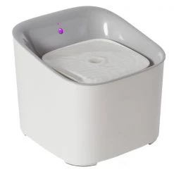 Pawsmark Plastic White Motion Sensor Pet, Dog or Cat Water Drinking Fountain, 3 Liter Capacity