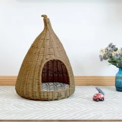 Pawsmark Natural Willow Pet Sleeping Bed, Cave, Basket For Dog or Cats with Cushion -Animal&Pet Supplies store Quickway20Imports20Inc 791213xx5b683e