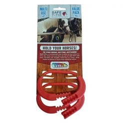 Horse Tether Safety Tie, Release Tie Down Clip, Red, PK2
