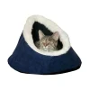 Pet Adobe Feline Cat Comfort Cavern Pet Bed - Blue