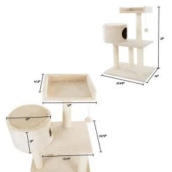 Pet Adobe 3-tier 31-inch Cat Tree Multilevel Tower with Scratching Posts, Bed and Toys for Cats/Kittens -Animal&Pet Supplies store TG20Midco20LLC20dba20Trademark20Global20LLC 133869qgixx1xx52144e