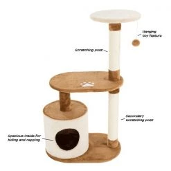 Pet Adobe Multi-Level Condo, Scratching Posts, Play Area with Perches and Toys, 37.5" Tall, for Cats -Animal&Pet Supplies store TG20Midco20LLC20dba20Trademark20Global20LLC 143436aboxx2xxfe8168