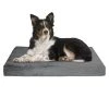 Orthopedic Pet Bed - Egg Crate and Memory Foam with Washable Cover 37x24x4 by Pet Adobe - Gray