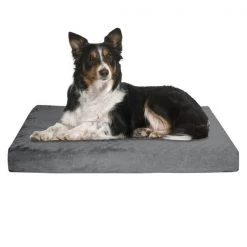 Orthopedic Pet Bed - Egg Crate and Memory Foam with Washable Cover 37x24x4 by Pet Adobe - Gray