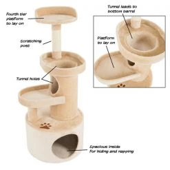 Pet Adobe Cat 4-Tier Kitty Condo and Scratching Post -Animal&Pet Supplies store TG20Midco20LLC20dba20Trademark20Global20LLC 161607qrexx2xxa568bf