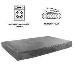 Orthopedic Pet Bed - Egg Crate and Memory Foam with Washable Cover 46x27x4 by Pet Adobe - Gray -Animal&Pet Supplies store TG20Midco20LLC20dba20Trademark20Global20LLC 172442mdqxx2xxe2ef7e