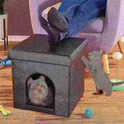 Pet Adobe Pet House Ottoman Collapsible Multipurpose Bed Cube and Footrest Faux Leather forCat or Small Dog -Animal&Pet Supplies store TG20Midco20LLC20dba20Trademark20Global20LLC 172909dnxxx3xx9bbb5e