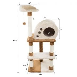 Pet Adobe 4-tier 47.5-inch Cat Tree Multilevel Tower with Scratching Posts, Perch and Condo for Cats/Kittens -Animal&Pet Supplies store TG20Midco20LLC20dba20Trademark20Global20LLC 182985waaxx1xx56259b