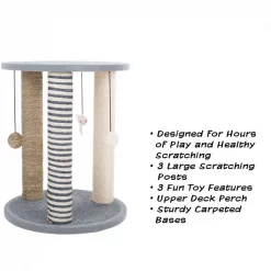 Pet Adobe 19.25-inch Cat Scratching Post with Toys -Animal&Pet Supplies store TG20Midco20LLC20dba20Trademark20Global20LLC 206455sjsxx2xx50d172