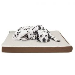Pet Adobe Memory Orthopedic Foam Dog Bed- Sherpa Top and Removable Cover- 44.5x35x4.75, Brown