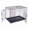 2193 Pet Adobe 42" Folding Pet Crate Double Door Kennel Wire Cage for Dogs, Cats or Rabbits