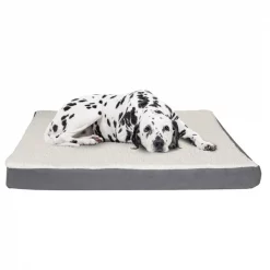 Pet Adobe Memory Orthopedic Foam Dog Bed- Sherpa Top and Removable Cover- 44.5x35x4.75, Gray