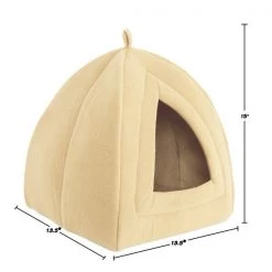 Pet Adobe Pet Bed, Igloo Soft Indoor Enclosed Covered Tent with Removable Cushion for Cats/Small Pets (Tan) -Animal&Pet Supplies store TG20Midco20LLC20dba20Trademark20Global20LLC 235113fvbxx1xxf9b3bf