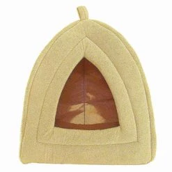 Pet Adobe Pet Bed, Igloo Soft Indoor Enclosed Covered Tent with Removable Cushion for Cats/Small Pets (Tan) -Animal&Pet Supplies store TG20Midco20LLC20dba20Trademark20Global20LLC 235113fvbxx5xxf4965a