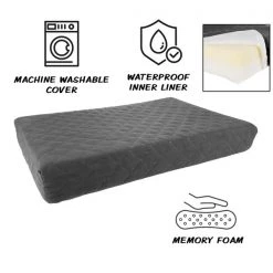 Pet Adobe Waterproof Memory Foam Pet Bed for Indoor/Outdoor Water Resistant and Washable Cover 20” x 15” Gray -Animal&Pet Supplies store TG20Midco20LLC20dba20Trademark20Global20LLC 260446sagxx2xxa41bed