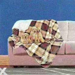 Pet Adobe Waterproof Pet Throw Blanket, Gray Plaid