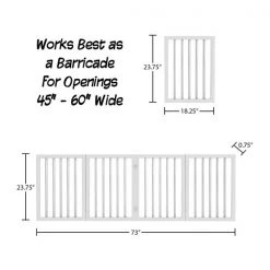 Pet Adobe Freestanding 4 Panel Pet Gate Wooden Folding Fence with Expandable Divider for Homes (White) -Animal&Pet Supplies store TG20Midco20LLC20dba20Trademark20Global20LLC 272310epyxx1xxabf5b5