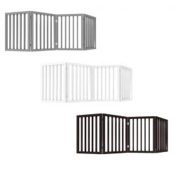 Pet Adobe Freestanding 4 Panel Pet Gate Wooden Folding Fence with Expandable Divider for Homes (White) -Animal&Pet Supplies store TG20Midco20LLC20dba20Trademark20Global20LLC 272310epyxx5xx3bcc21