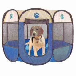 Pet Adobe Pop-Up Portable Pet Playpen with Case for Indoor/Outdoor 31.5" x 22" for Dogs / Cats (Blue) -Animal&Pet Supplies store TG20Midco20LLC20dba20Trademark20Global20LLC 288252ztexx3xx2f1131
