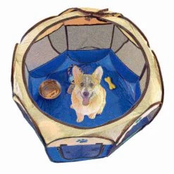 Pet Adobe Pop-Up Portable Pet Playpen with Case for Indoor/Outdoor 31.5" x 22" for Dogs / Cats (Blue) -Animal&Pet Supplies store TG20Midco20LLC20dba20Trademark20Global20LLC 288252ztexx4xxe780c8