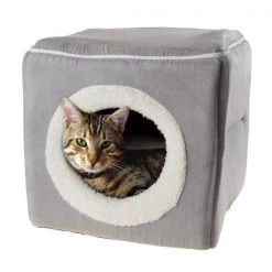 Pet Adobe Indoor Cat Pet Bed Cave, Enclosed Cavern with Removable Cushion Pad for Cats/Small Animals | Gray -Animal&Pet Supplies store TG20Midco20LLC20dba20Trademark20Global20LLC 323530zyaxx3xxa6a935
