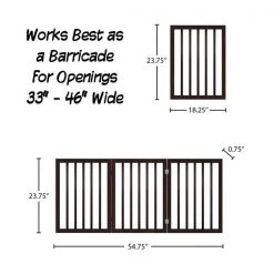 Pet Adobe Freestanding 3 Panel Pet Gate Wooden Folding Fence with Expandable Divider for Homes (Brown) -Animal&Pet Supplies store TG20Midco20LLC20dba20Trademark20Global20LLC 325355uuexx1xx151b0e