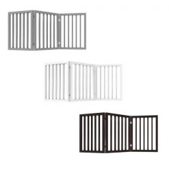 Pet Adobe Freestanding 3 Panel Pet Gate Wooden Folding Fence with Expandable Divider for Homes (Brown) -Animal&Pet Supplies store TG20Midco20LLC20dba20Trademark20Global20LLC 325355uuexx5xxcf4f10