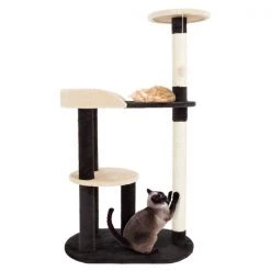 Cat Tree 3 tier 42.25in high with 2 scratching posts Black and Tan by Pet Adobe