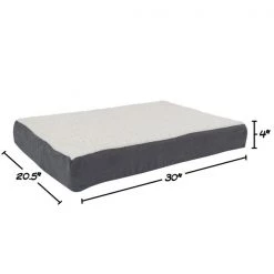 Pet Adobe Memory Orthopedic Foam Dog Bed- Sherpa Top and Removable Cover- 30x20.5x4, Gray -Animal&Pet Supplies store TG20Midco20LLC20dba20Trademark20Global20LLC 390553apcxx1xx8bc952
