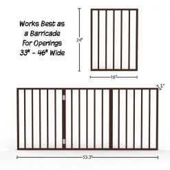 Pet Adobe Freestanding 24-inch Wooden Foldable Pet Gate Fence for Small Dogs or Cats | Indoor Use (Dark Brown) -Animal&Pet Supplies store TG20Midco20LLC20dba20Trademark20Global20LLC 394667gwxxx1xx049833
