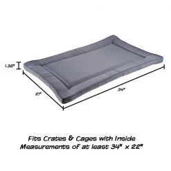 Pet Adobe Waterproof Dog Crate Pet Bed 34x21 - Gray -Animal&Pet Supplies store TG20Midco20LLC20dba20Trademark20Global20LLC 407336jkbxx1xx9d609d