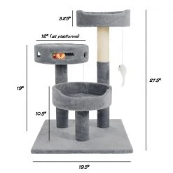 Pet Adobe 3-Tier Cat Tower and Interactive Toy, Gray -Animal&Pet Supplies store TG20Midco20LLC20dba20Trademark20Global20LLC 482662aftxx1xxdff136