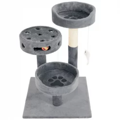 Pet Adobe 3-Tier Cat Tower and Interactive Toy, Gray -Animal&Pet Supplies store TG20Midco20LLC20dba20Trademark20Global20LLC 482662aftxx4xxc581c6
