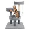Pet Adobe 3-Tier Cat Tower and Interactive Toy, Gray
