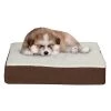 Orthopedic Sherpa Top Pet Bed with Memory Foam and Removable Cover 20x15x4 Brown by Pet Adobe