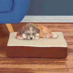 Orthopedic Sherpa Top Pet Bed with Memory Foam and Removable Cover 20x15x4 Brown by Pet Adobe -Animal&Pet Supplies store TG20Midco20LLC20dba20Trademark20Global20LLC 516981yoyxx5xxcd4e9e