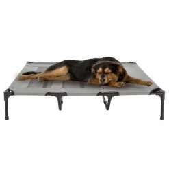 Pet Adobe Elevated Portable Pet Bed Cot-Style 48”x35.5”x9” for Dogs and Small Pets | Indoor/Outdoor (Gray)