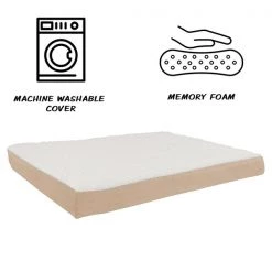 Pet Adobe Memory Orthopedic Foam Dog Bed- Sherpa Top and Removable Cover- 36x27x4, Tan -Animal&Pet Supplies store TG20Midco20LLC20dba20Trademark20Global20LLC 536719bxjxx2xx2b1bd7