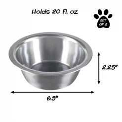 Pet Adobe Set of 2 Stainless Steel Hanging Pet Bowls, Cage, Kennel, for Food and Water | Dogs / Cats, 20-Fl Oz -Animal&Pet Supplies store TG20Midco20LLC20dba20Trademark20Global20LLC 549386beyxx1xxc5c2dc