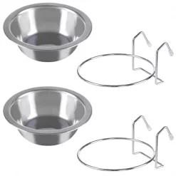 Pet Adobe Set of 2 Stainless Steel Hanging Pet Bowls, Cage, Kennel, for Food and Water | Dogs / Cats, 20-Fl Oz -Animal&Pet Supplies store TG20Midco20LLC20dba20Trademark20Global20LLC 549386beyxx6xxd36e05