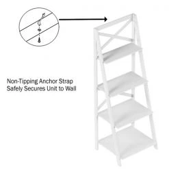 Hastings Home Ladder Bookcase X Back Frame, White -Animal&Pet Supplies store TG20Midco20LLC20dba20Trademark20Global20LLC 565077kocxx2xxf7558c