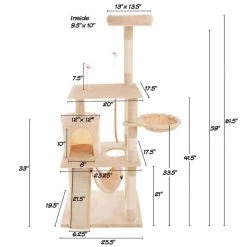 Pet Adobe 4-Tier Cat Tower and Kitty Condo, Gray -Animal&Pet Supplies store TG20Midco20LLC20dba20Trademark20Global20LLC 573223xyfxx1xx67bdea