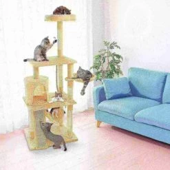 Pet Adobe 4-Tier Cat Tower and Kitty Condo, Gray -Animal&Pet Supplies store TG20Midco20LLC20dba20Trademark20Global20LLC 573223xyfxx3xx6f900a