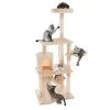 Pet Adobe 4-Tier Cat Tower and Kitty Condo, Gray