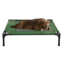 Pet Adobe Elevated Portable Pet Bed Cot-Style 30”x24”x7” for Dogs and Small Pets | Indoor/Outdoor (Green)