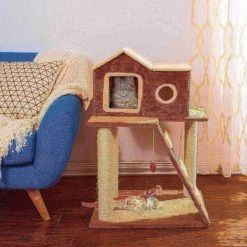 Pet Adobe 3-tier 34.5-inch Cat Tree Multilevel Tower with Scratching Posts, Ladder and Toys for Cats/Kittens -Animal&Pet Supplies store TG20Midco20LLC20dba20Trademark20Global20LLC 599663dnsxx3xx431782