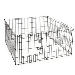 Pet Adobe Folding Metal Playpen with Eight 24 "x 24 "Panels with Latching Door for Dogs Black -Animal&Pet Supplies store TG20Midco20LLC20dba20Trademark20Global20LLC 599926mwmxx4xx8698d5